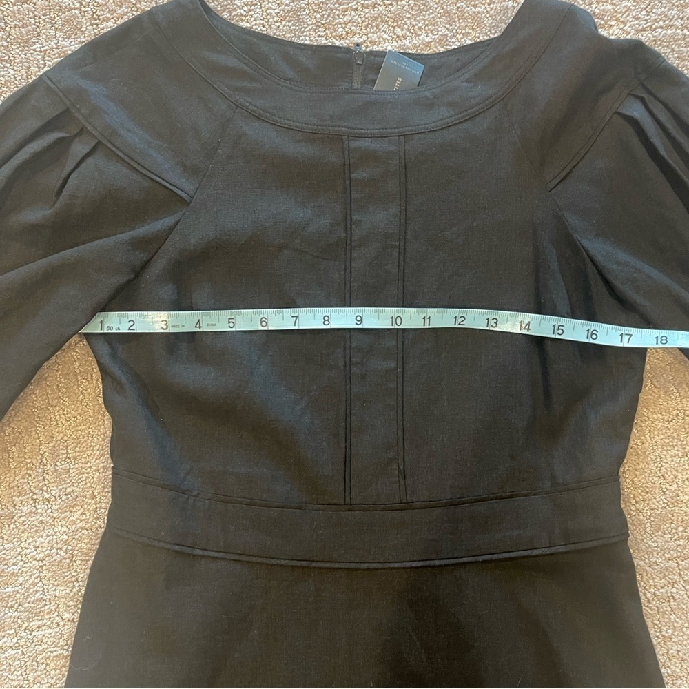 NWT Banana Republic Black Linen Blend Mini Dress, 3/4 Sleeves, Size 8/Medium - Picture 7 of 14